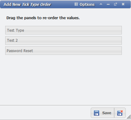 Add New Tick Type Order Form