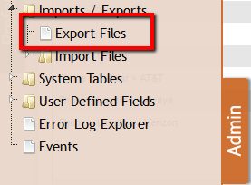 Export Files location in Admin Menu