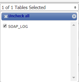 Table Selector dropdown example