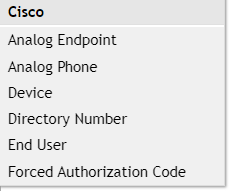 Cisco SD Communication Menu