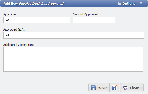Add New Service Desk Log Approval form example