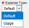 Editable Expense Type 
