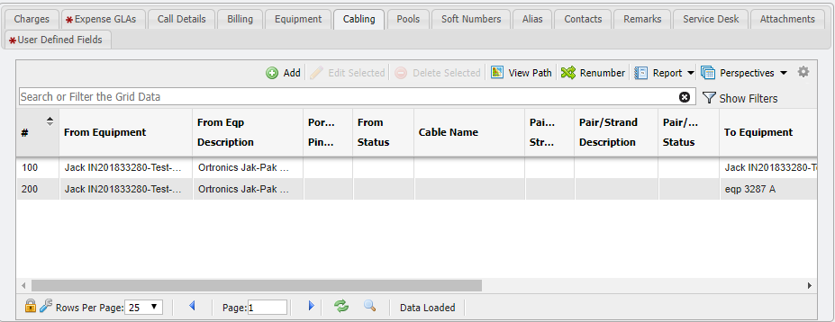 Cabling Tab Example