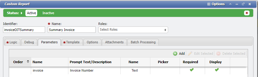 Parameters Example