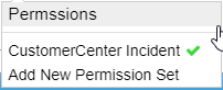 Permissions Dropdown Menu example