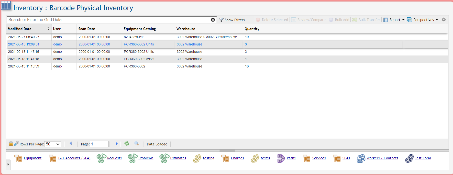 Barcode Physical Inventory Grid Example