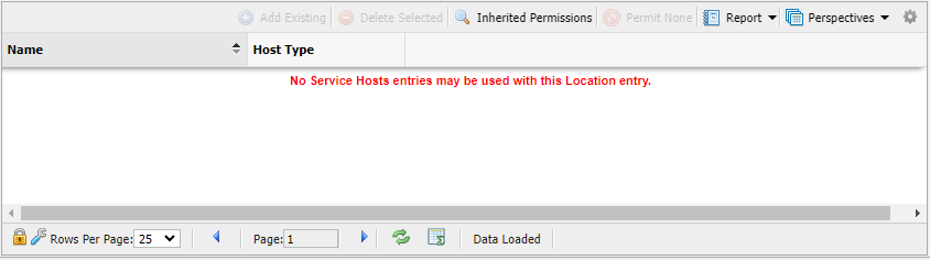 No Permissions example for Service Hosts