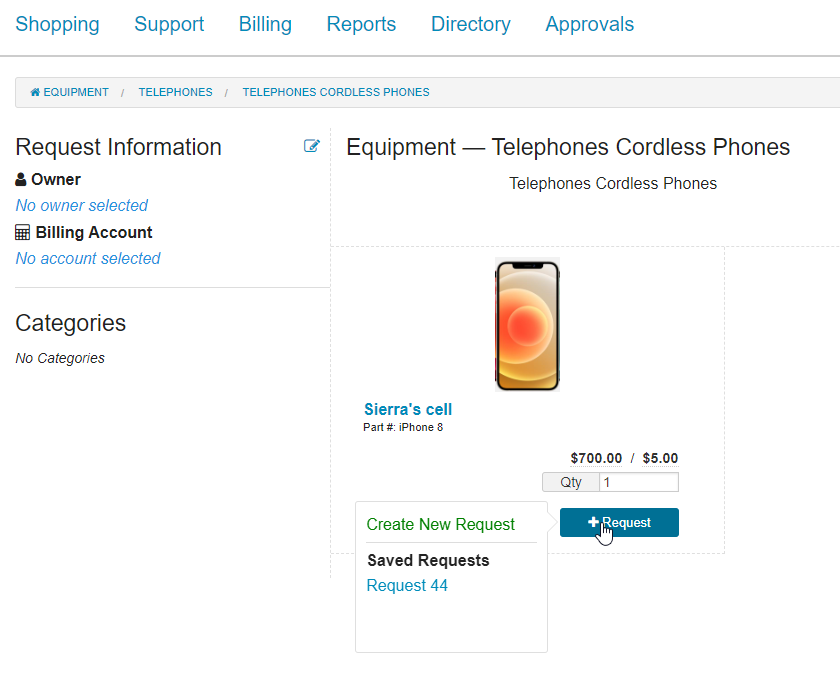 Adding to a Request example