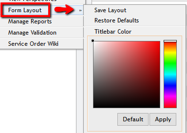 Form Layout in Options Menu