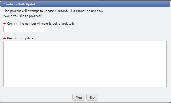 Confirm Bulk Update form example