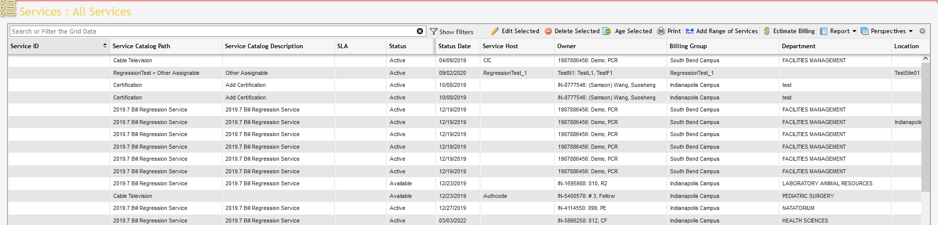 All Services Grid
