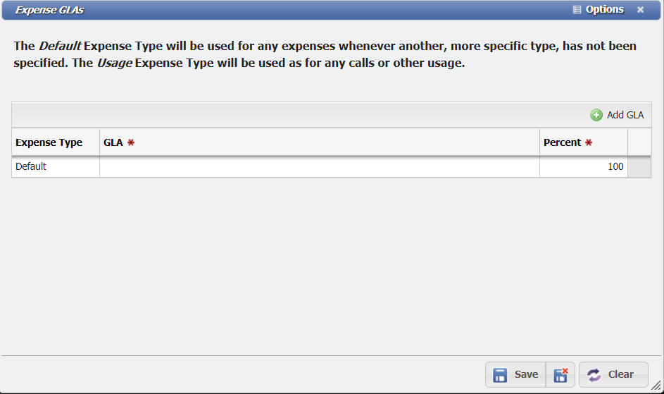 Expense GLA form