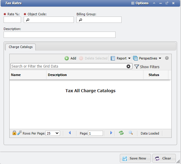 Tax rates form example