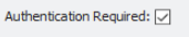 Authentication Required checkbox example