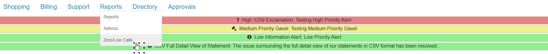 Reports Options Example