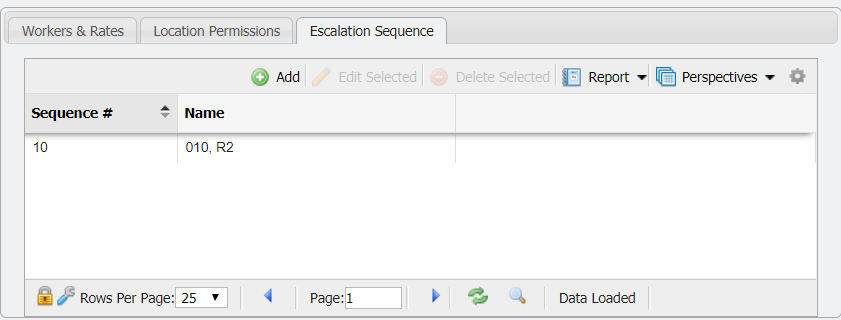 Escalation Sequence tab