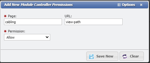 Add New Module Controller Permissions example