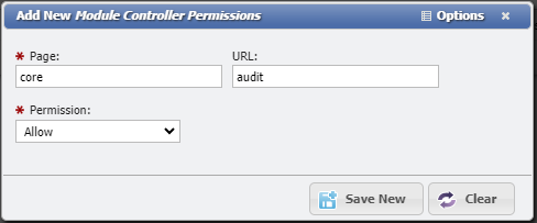 Add New Module Controller Permissions example