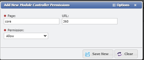 Add New Module Controller Permissions example