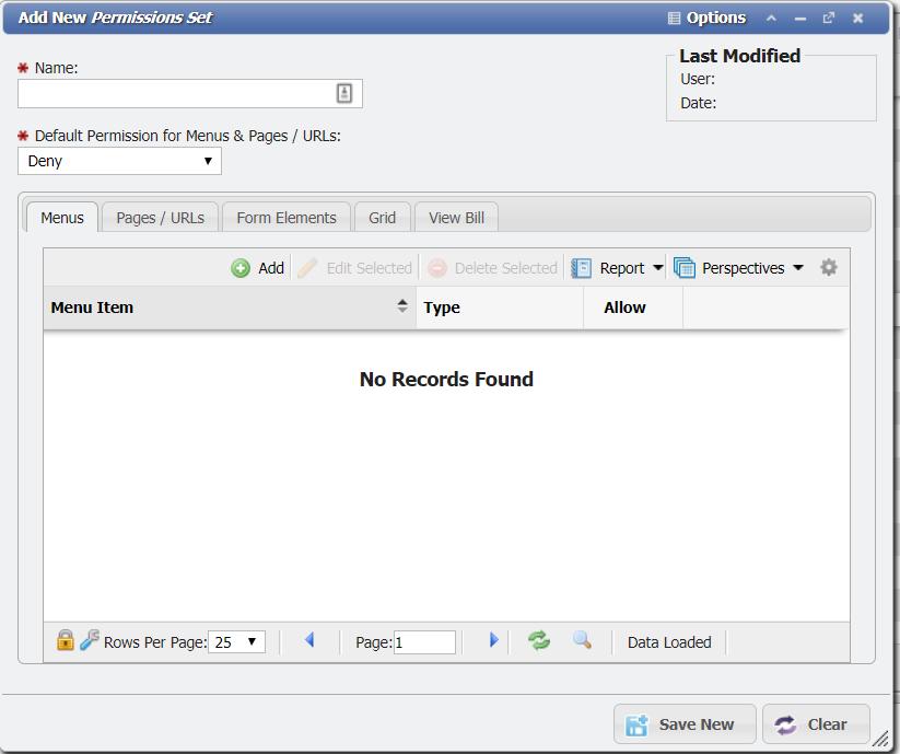 Add New Permission Set form example