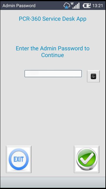 Admin Password screen