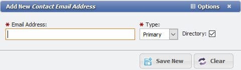 Add New Contact Email Address form