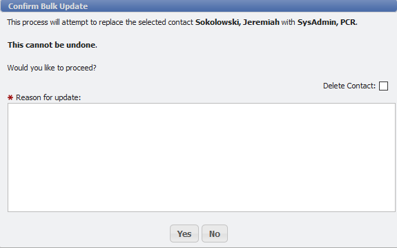 Confirm Bulk Update Dialogue example