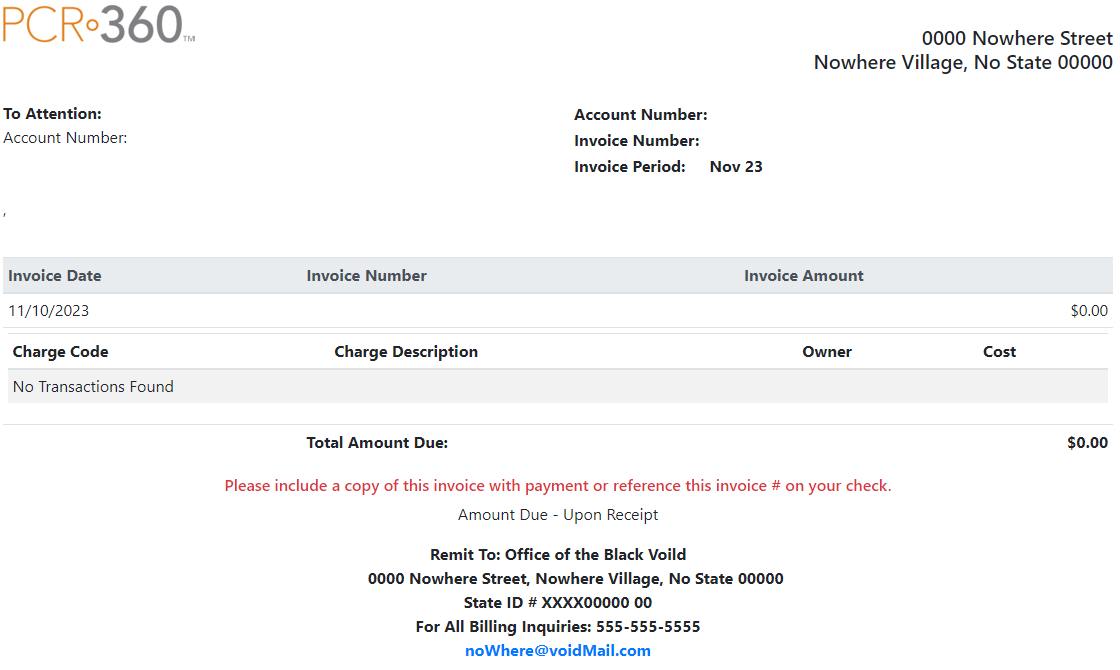 Sample Custom Invoice