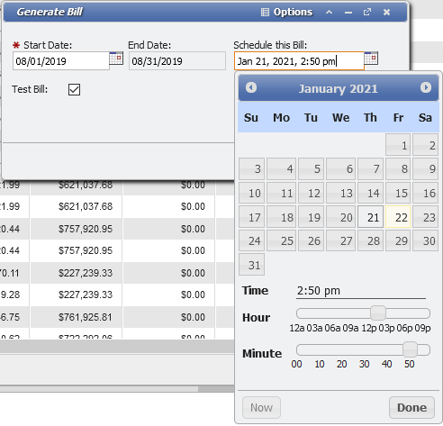 Schedule this Bill example