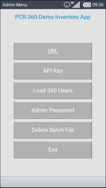 Scanner App Admin Menu