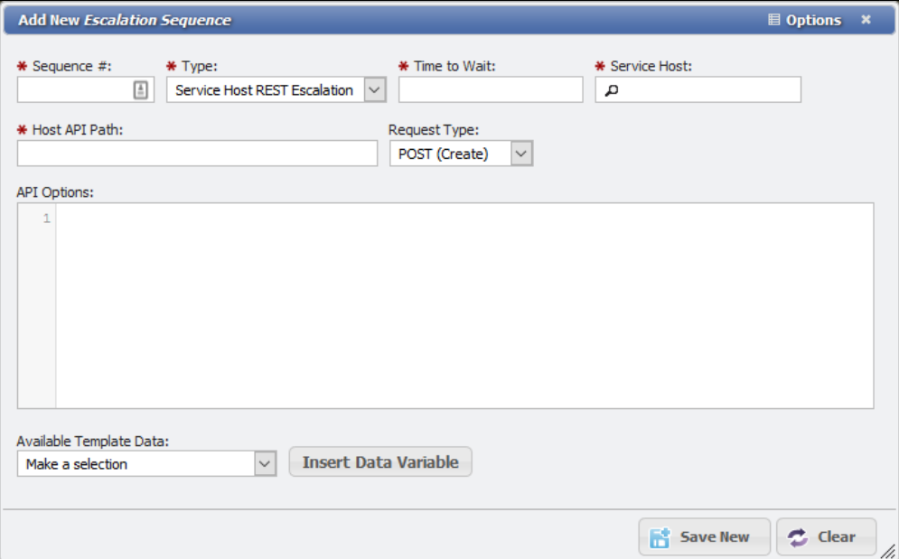 Add New Escalation Sequence form example