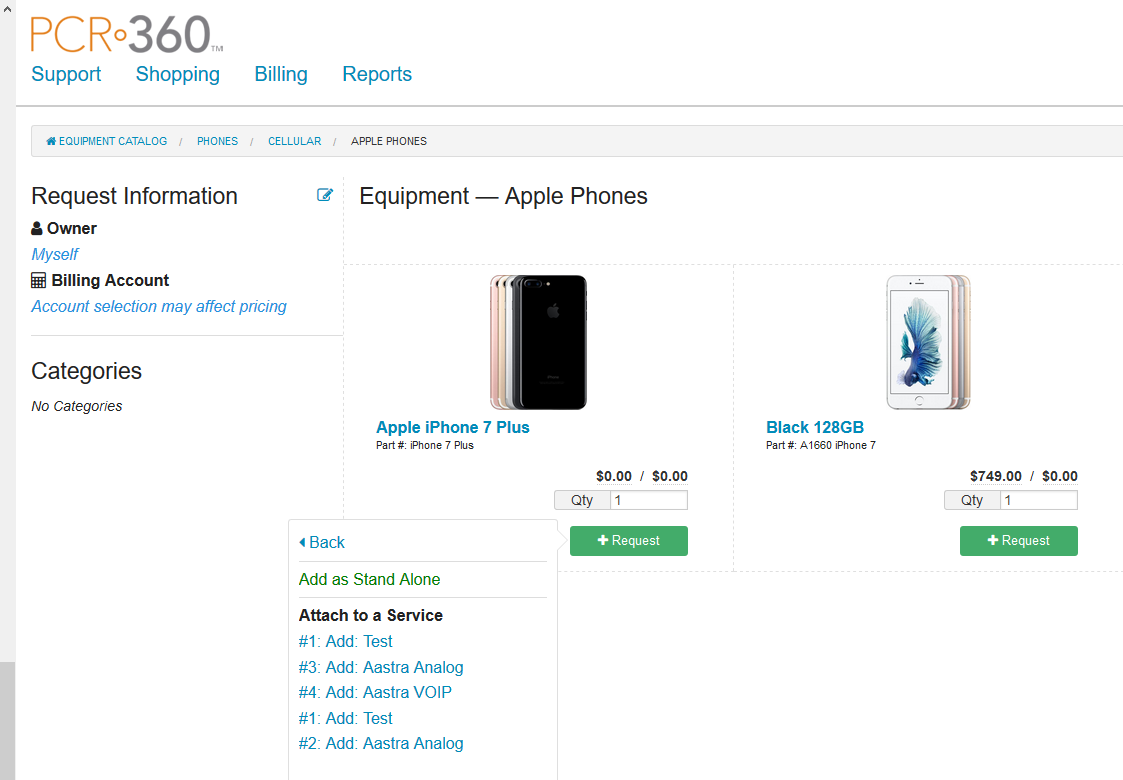 Adding to a Request example