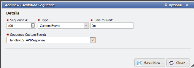 Add New Escalation Sequence Example