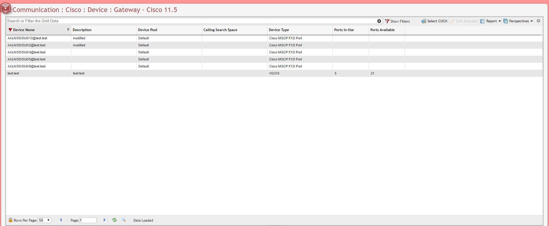 Cisco Gateway Grid example