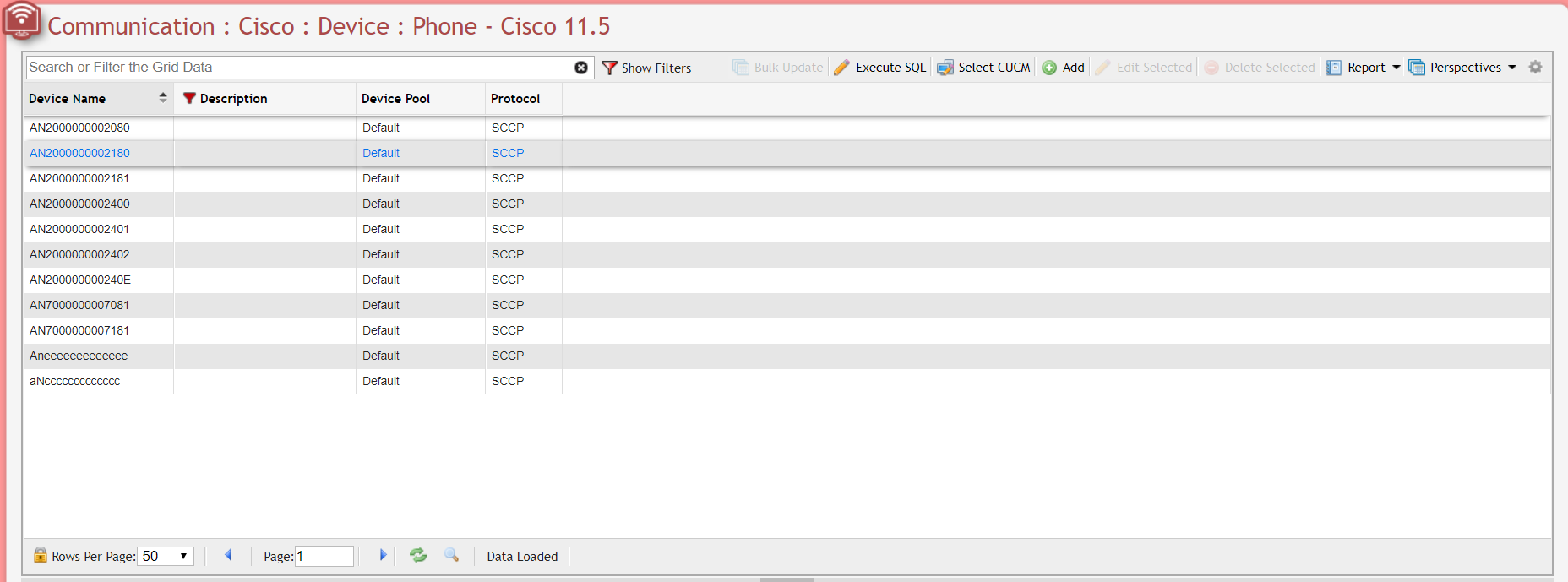 Cisco Phone Grid example