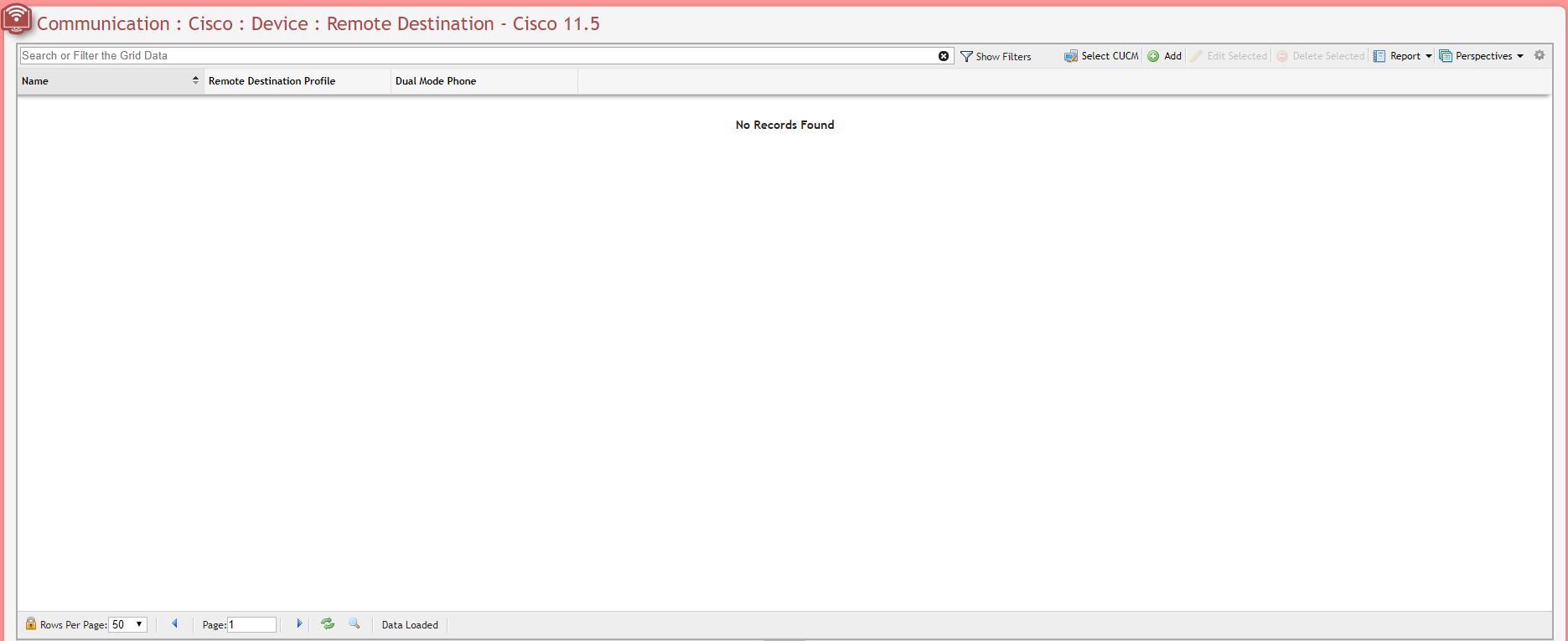 Cisco Remote Destination Grid example