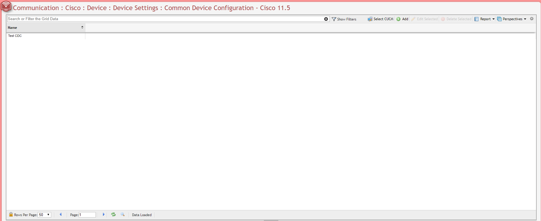 Cisco Common Device Configurations Grid example