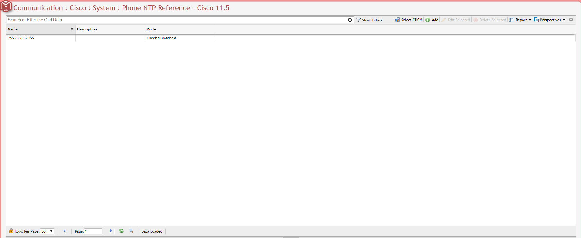 Cisco Phone NTP Reference Grid example