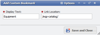 Add Custom Bookmark example for internal links