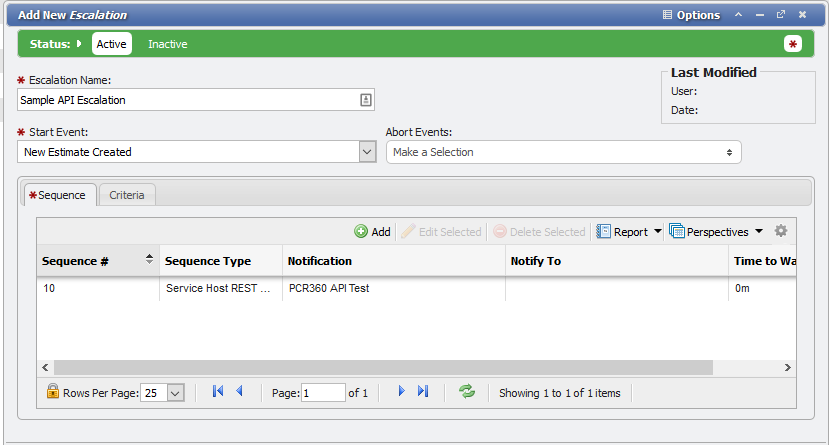 Add New Escalation form example