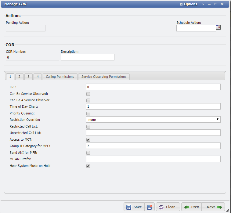 Manage COR Form
