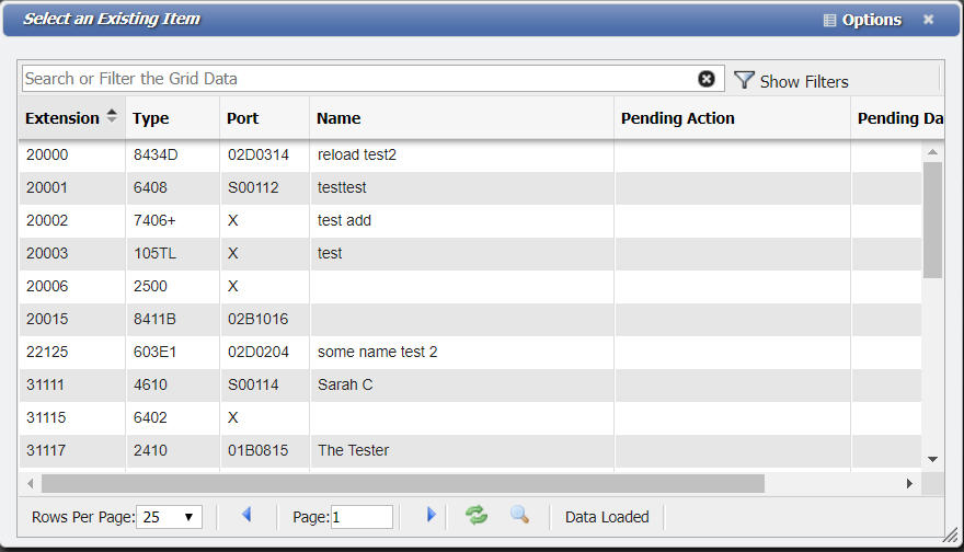 Select an Existing Item form example