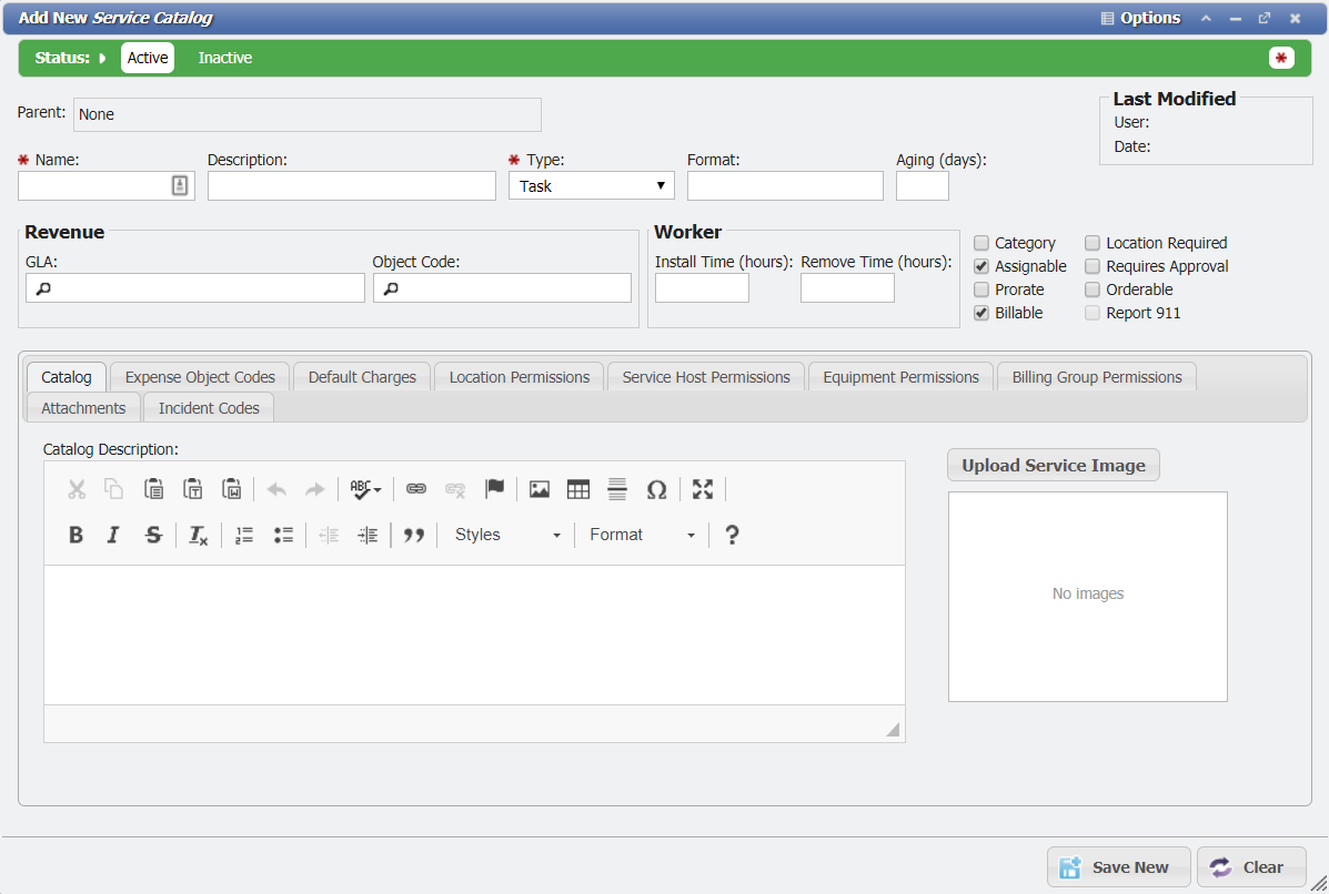 Add New Service Catalog Form Task Example
