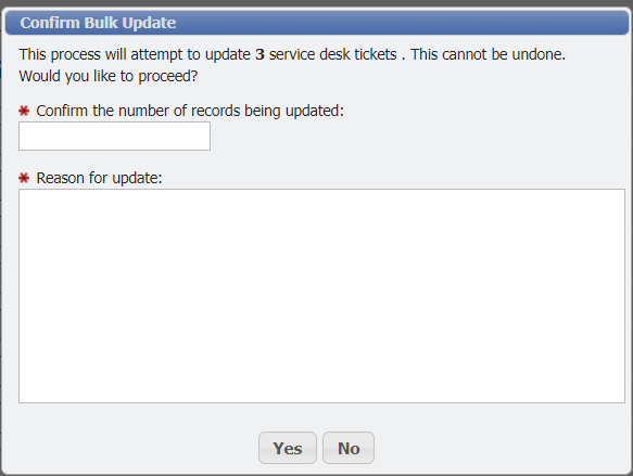 Bulk Update Confirmation Dialogue Example