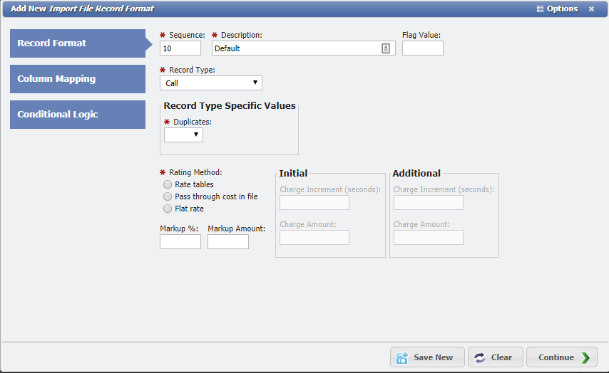 Call Import File Record Format