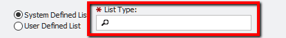 Example of List Type Picker field