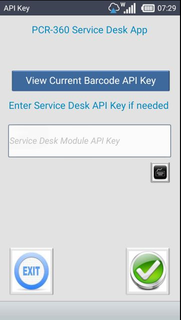 API Key screen