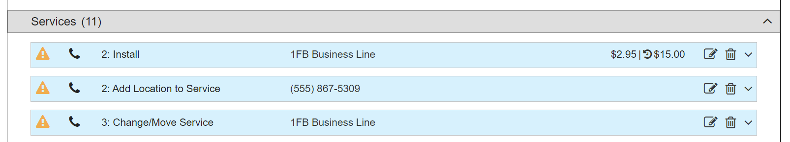 Sample of Changes Requested