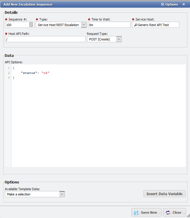 Add New Escalation Sequence Example