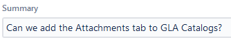 Example of the Summary field on the Suggest a New Feature form